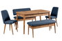 Hanah Home Vina Atlantic Dark Blue Juego de Mesa y Sillas Extensible